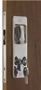 Zamek do drzwi przesuwnych z klamkami na wpust, klucz YALE na zewnątrz i blokada wewnętrzna - Yale-type external lock 16/38 mm w/projecting hook - Kod. 38.128.21 6